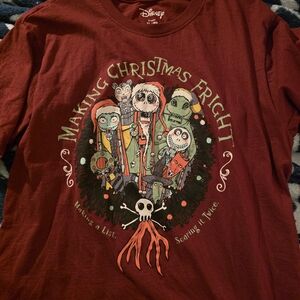 Disney Maroon Christmas Fright Tee